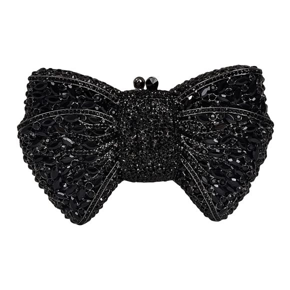 Bowknot Luxury Crystal Clutch Glitter Rhinestone Evening Bag Party XD - Picture 1 of 6